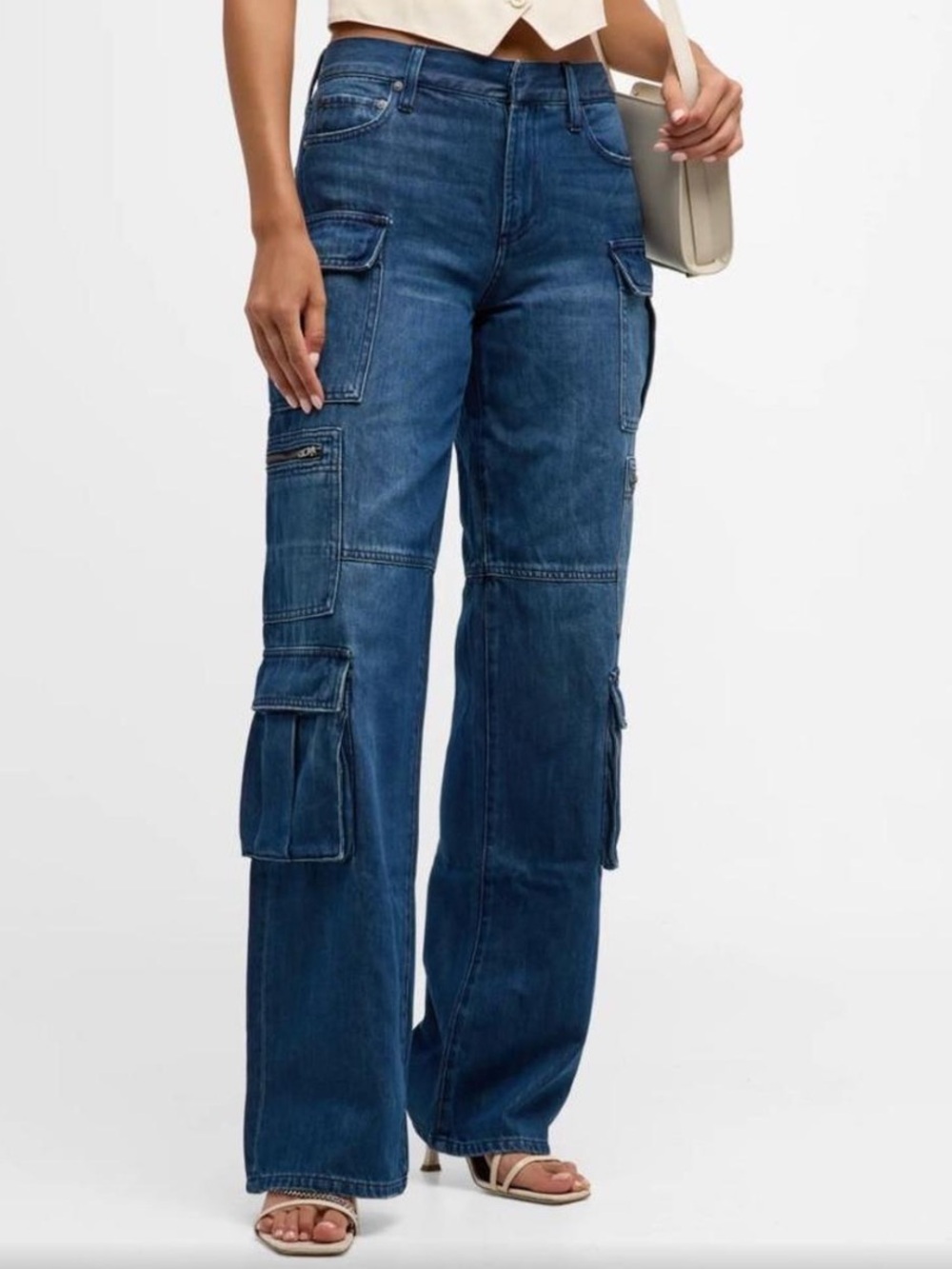 ALICE + OLIVIA Cay Baggy Cargo Jeans - Size 26